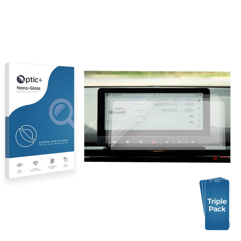 3-pack of Nano Glass screen protectors for MG4 X Power 2024