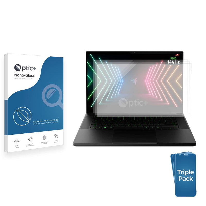 3-pack of Nano Glass screen protectors for Razer Blade 15 Advanced 2021