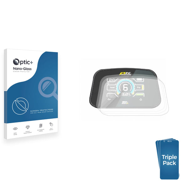 3-pack of Nano Glass screen protectors for PowaKaddy CT6 2025