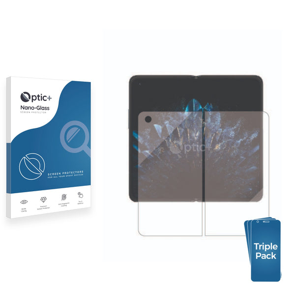 3pk Optic+ Nano Glass Screen Protectors for Oppo Find  N