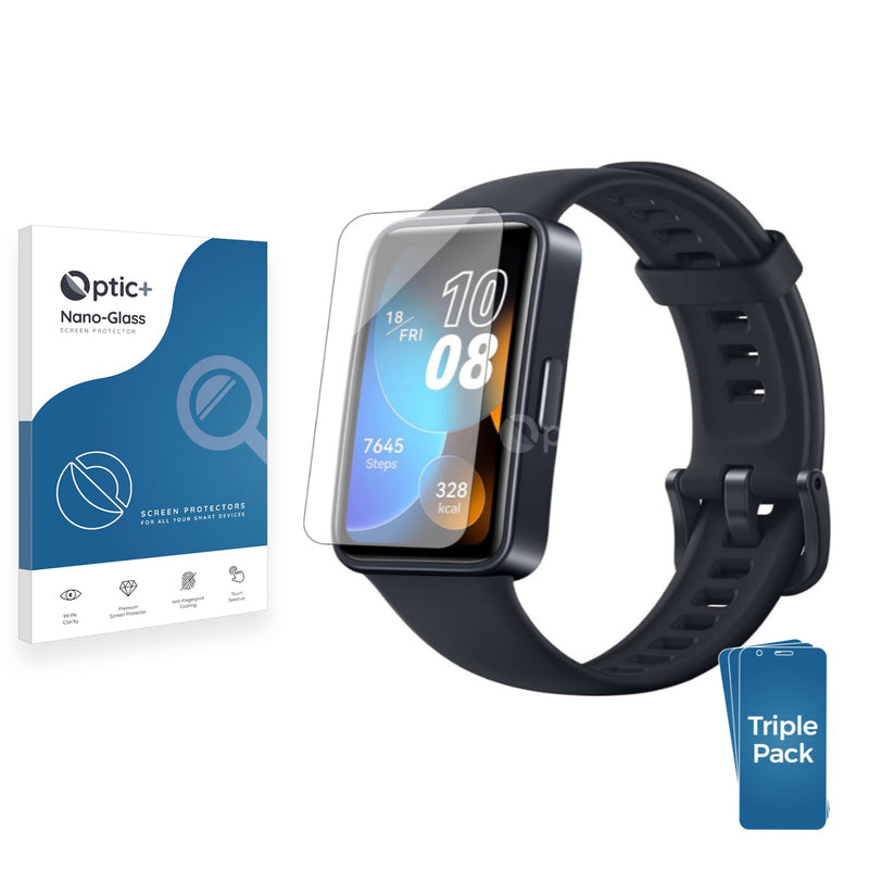 3pk Optic+ Nano Glass Screen Protectors for Huawei Band 8