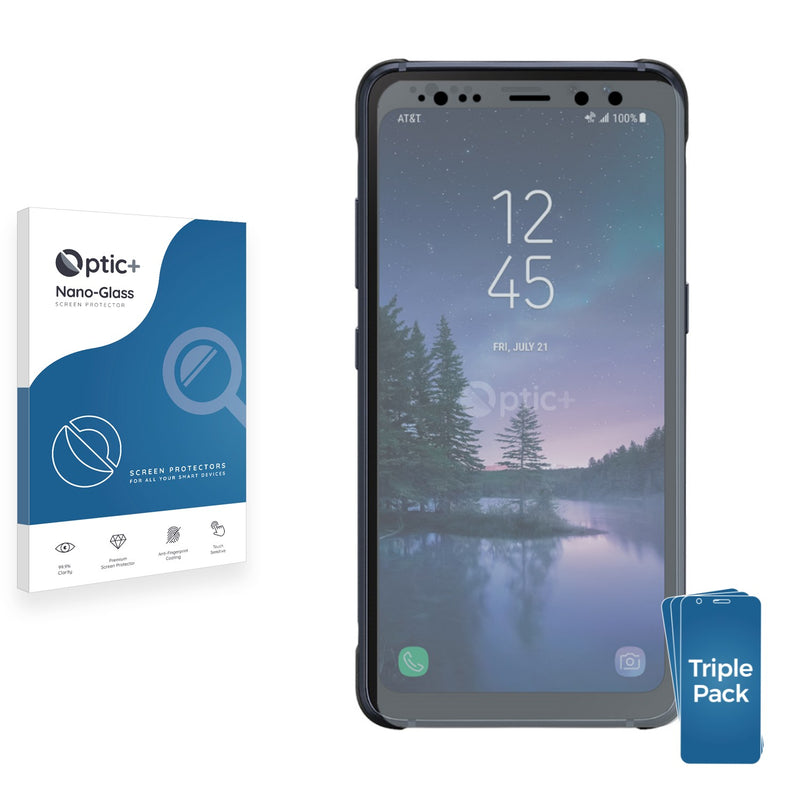 3pk Optic+ Nano Glass Screen Protectors for Samsung Galaxy S8 Active