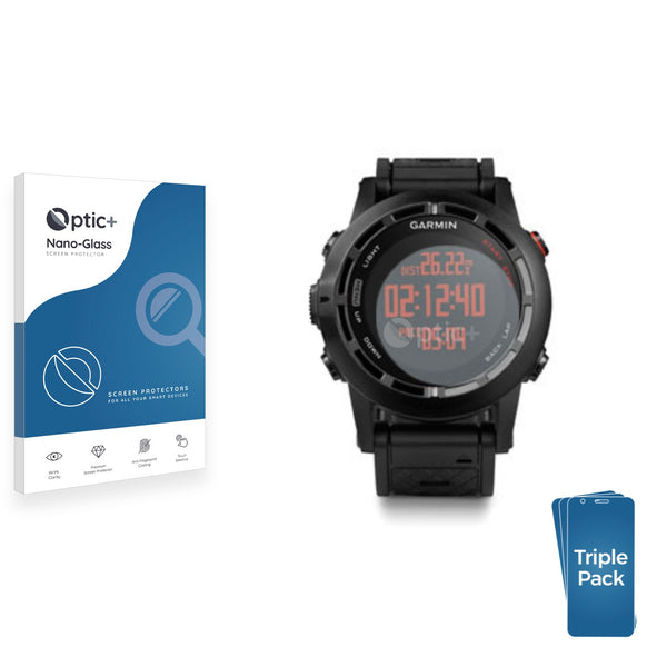 3pk Optic+ Nano Glass Screen Protectors for Garmin fenix 2