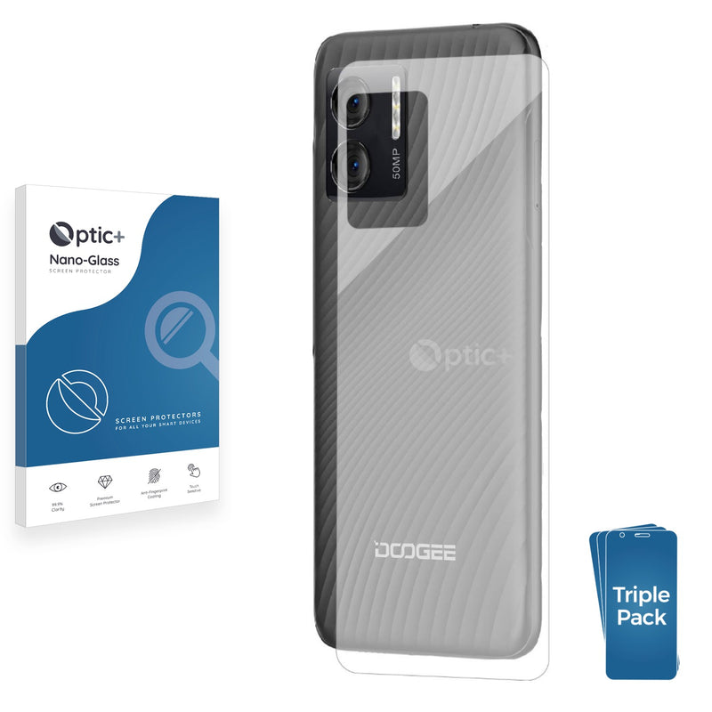 3pk Optic+ Nano Glass Rear Protectors for Doogee N50 (Back)