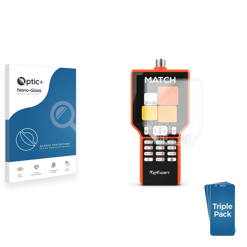 3-pack of Nano Glass screen protectors for RigExpert MATCH
