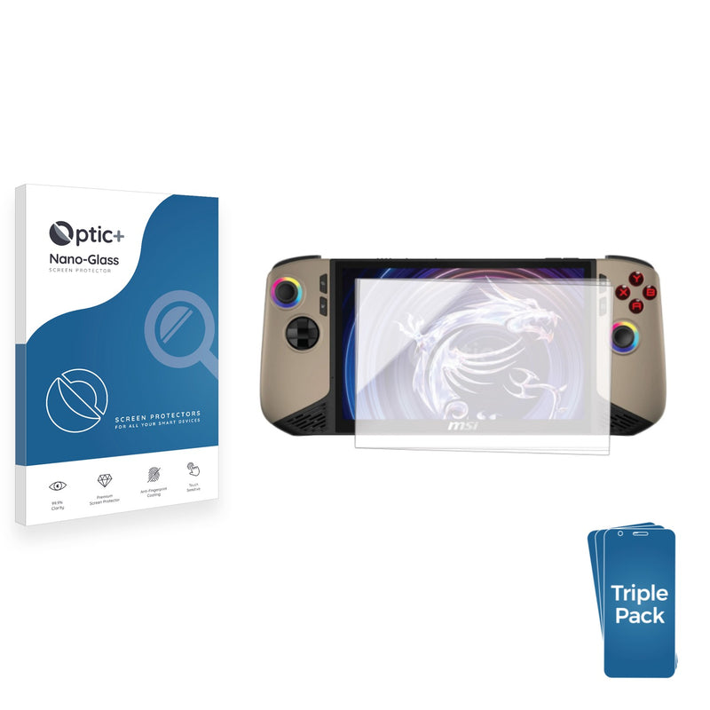 3-pack of Nano Glass screen protectors for MSI Claw 8 AI+ 8"