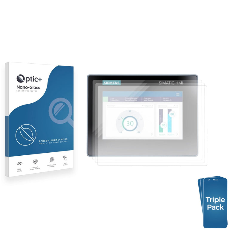 3-pack of Nano Glass screen protectors for Siemens Simatic HMI MTP700