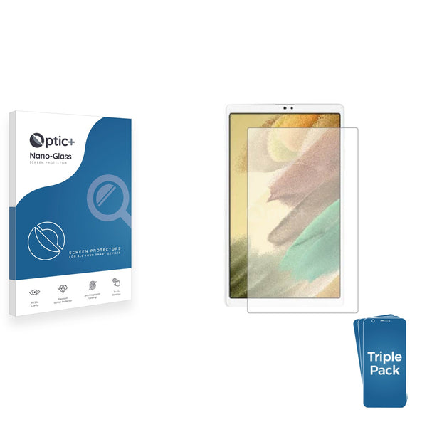 3pk Optic+ Nano Glass Screen Protectors for Samsung Galaxy Tab A7 Lite Wi-Fi 2021 (Hochformat)