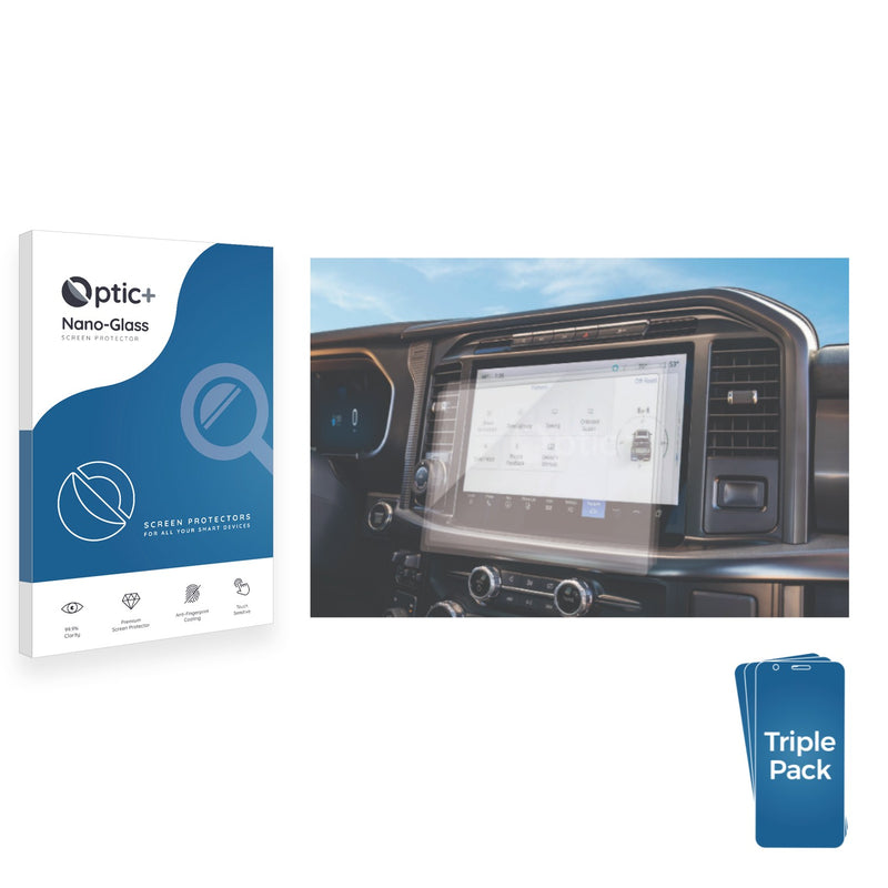 3-pack of Nano Glass screen protectors for Ford F-150 STX 12" Infotainment (2024-2025)