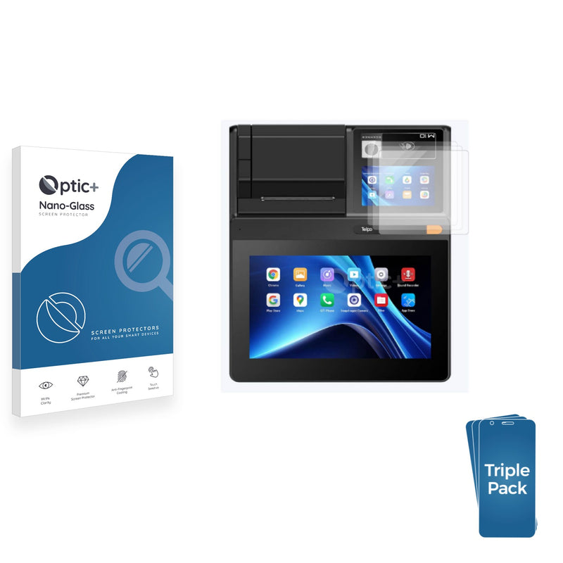 3-pack of Nano Glass screen protectors for Telpo M10 (Rear Display)