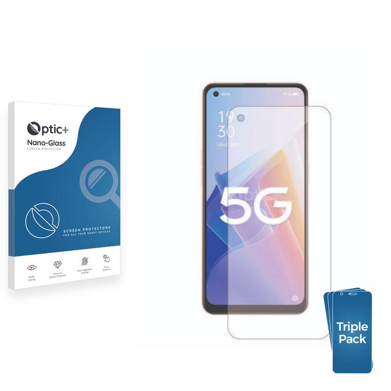 3pk Optic+ Nano Glass Screen Protectors for Oppo A96