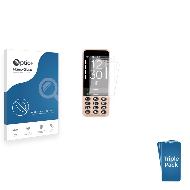 3-pack of Nano Glass screen protectors for BlindShell Classic 2
