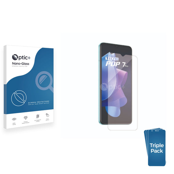 3pk Optic+ Nano Glass Screen Protectors for Tecno Pop 7