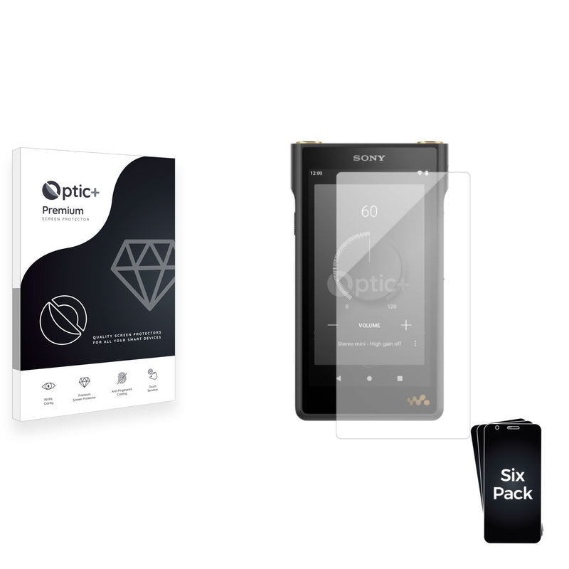 6pk Optic+ Premium Film Screen Protectors for Sony Walkman NW-WM1AM2