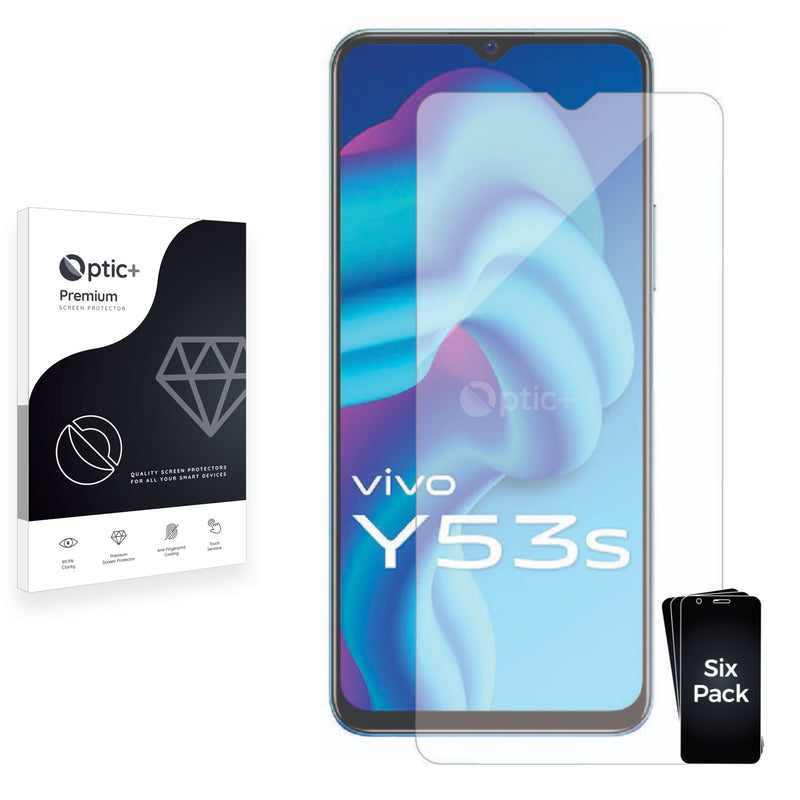 6pk Optic+ Premium Film Screen Protectors for Vivo Y53s