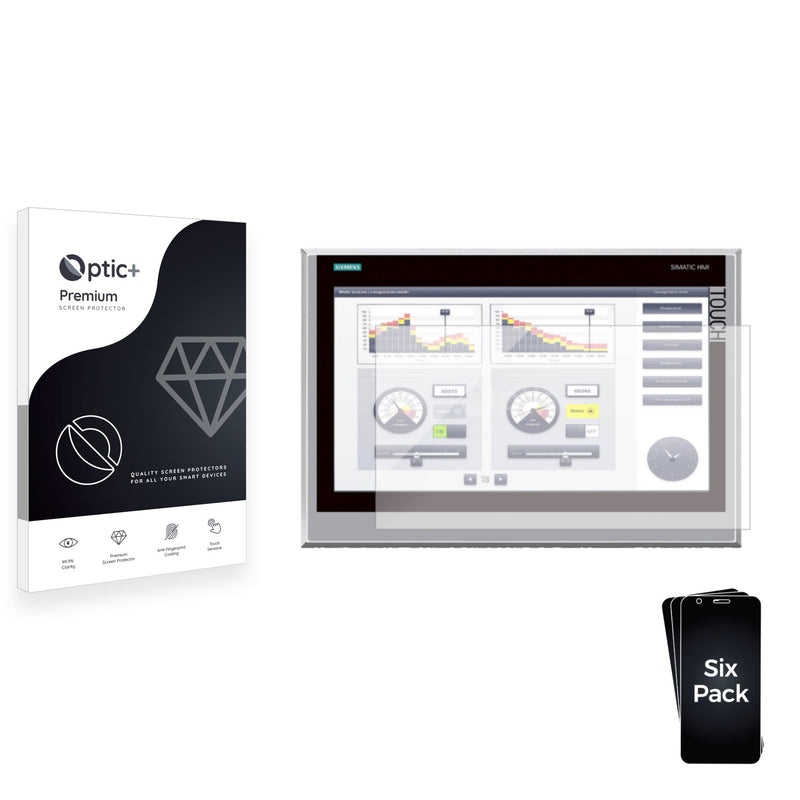 6pk Optic+ Premium Film Screen Protectors for Siemens Simatic  IFP 1500 Basic