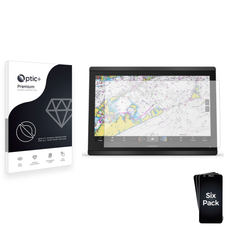 6pk Optic+ Premium Film Screen Protectors for Garmin GPSMAP 8616