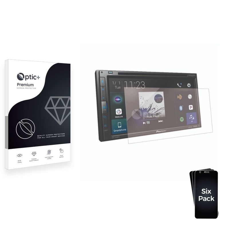 6pk Optic+ Premium Film Screen Protectors for Pioneer AVH-2550NEX