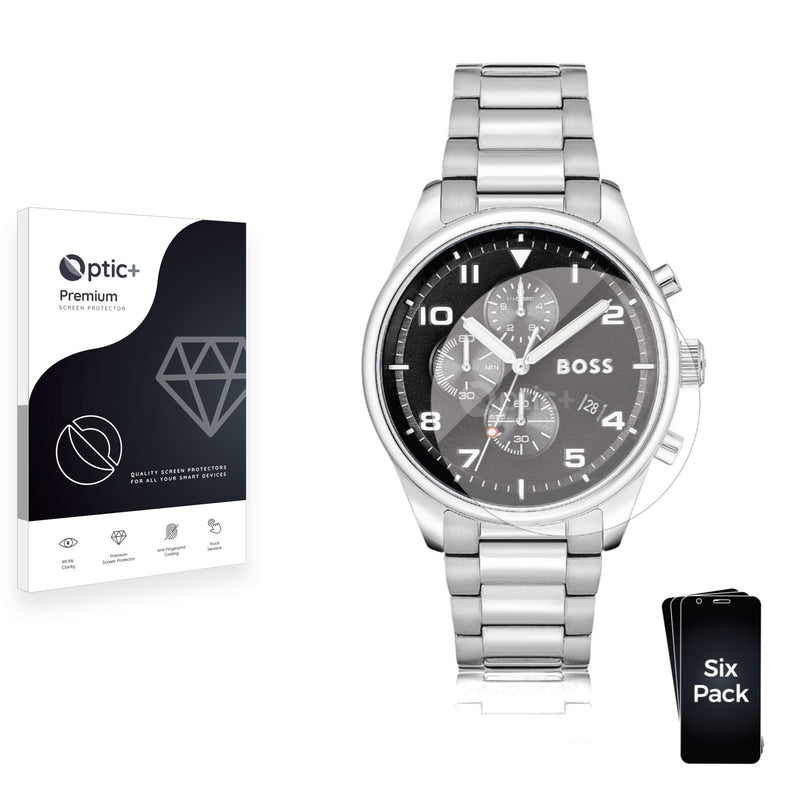 6pk Optic+ Premium Film Screen Protectors for Hugo Boss Chronograph 58114171