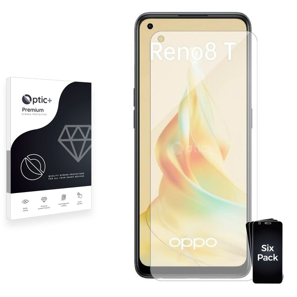 6pk Optic+ Premium Film Screen Protectors for Oppo Reno 8T