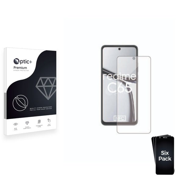 6pk Optic+ Premium Film Screen Protectors for realme C65