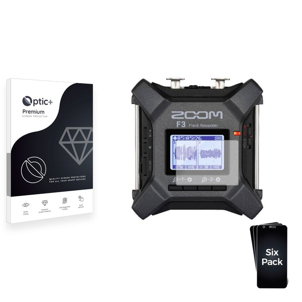 6pk Optic+ Premium Film Screen Protectors for Zoom F3 field recorder