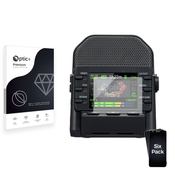 6pk Optic+ Premium Film Screen Protectors for Zoom Q2n-4K