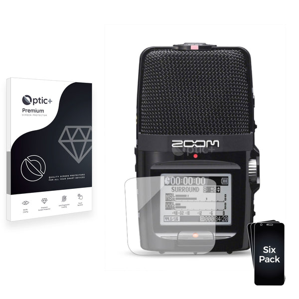 6pk Optic+ Premium Film Screen Protectors for Zoom H2n