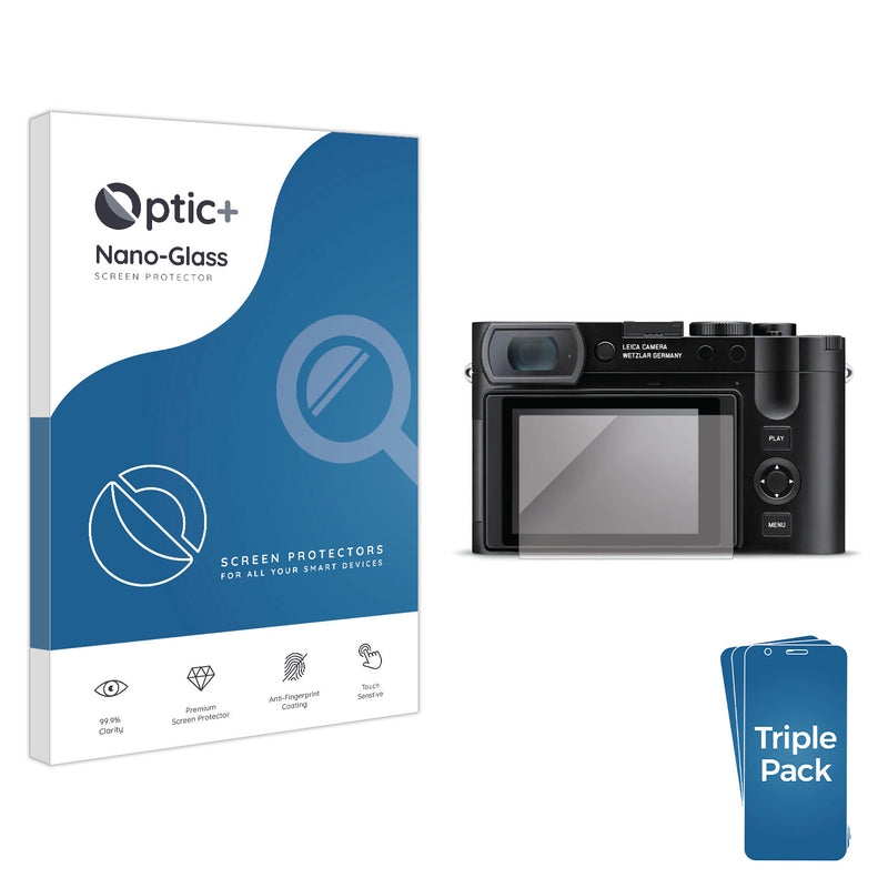 3pk - Optic+ Nano Glass Screen Protector for Leica Q3