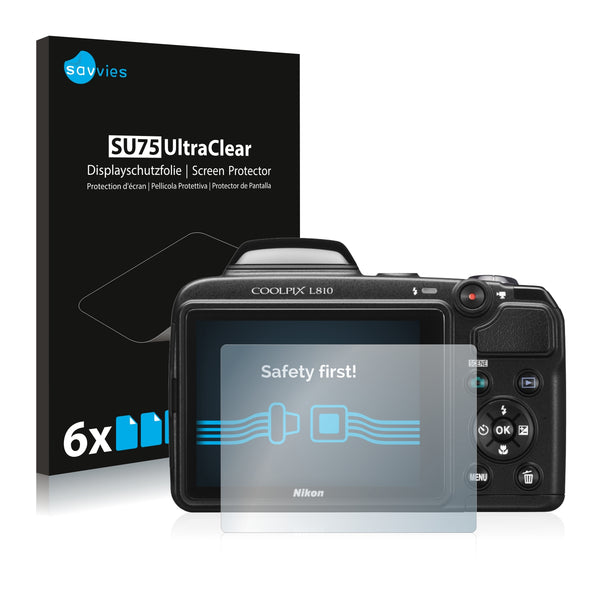 6x Savvies SU75 Screen Protector for Nikon Coolpix L810