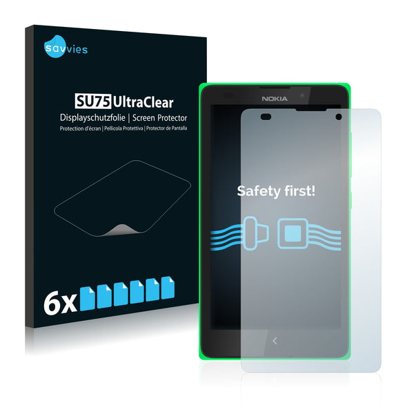 6x Savvies SU75 Screen Protector for Nokia XL