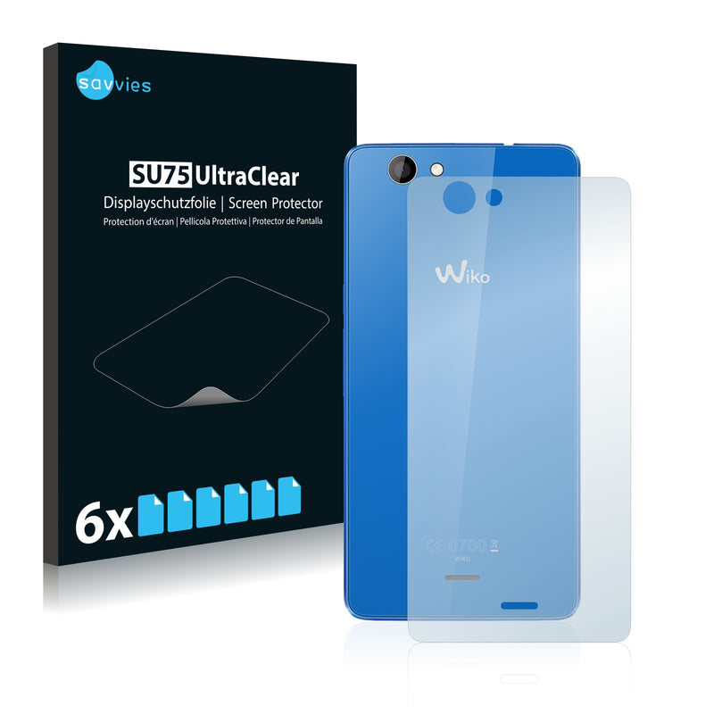 6x Savvies SU75 Screen Protector for Wiko Highway Signs (Back)