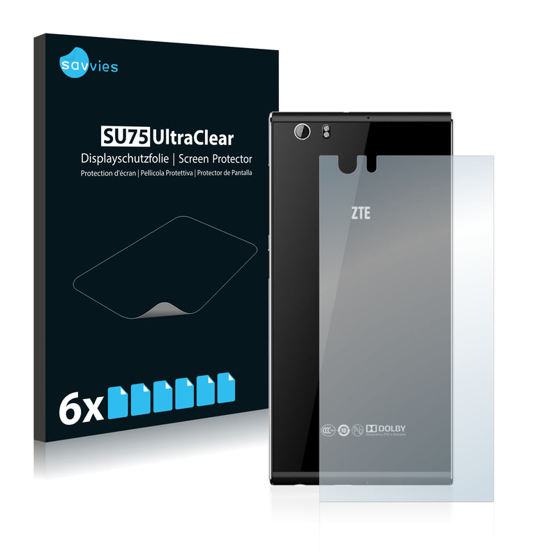 6x Savvies SU75 Screen Protector for ZTE Star I Star 1 (Back)