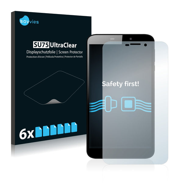 6x Savvies SU75 Screen Protector for Odys Xelio Phone Tab 3