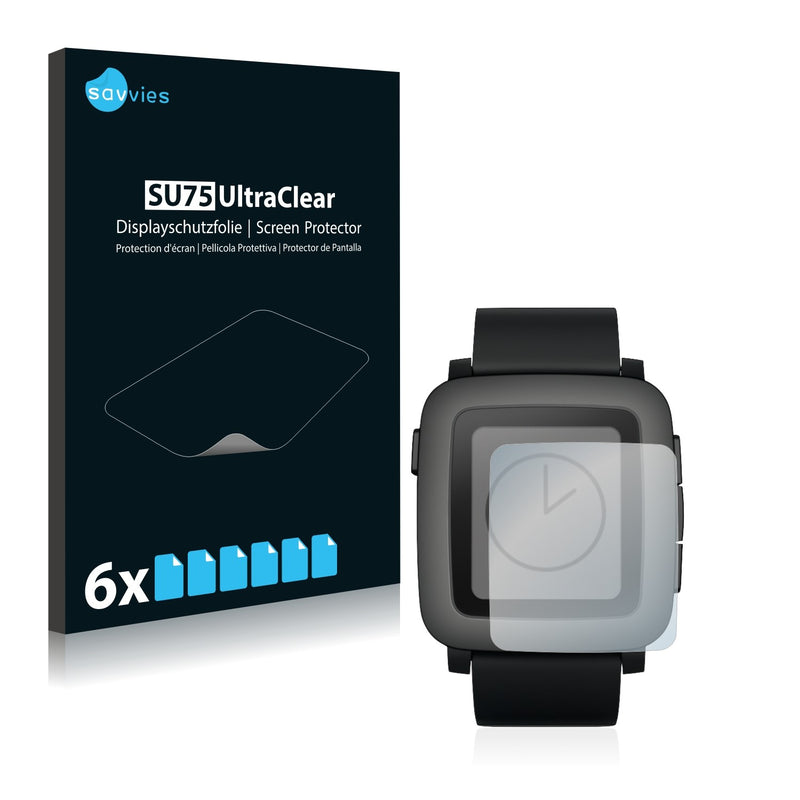 6x Savvies SU75 Screen Protector for Pebble Time