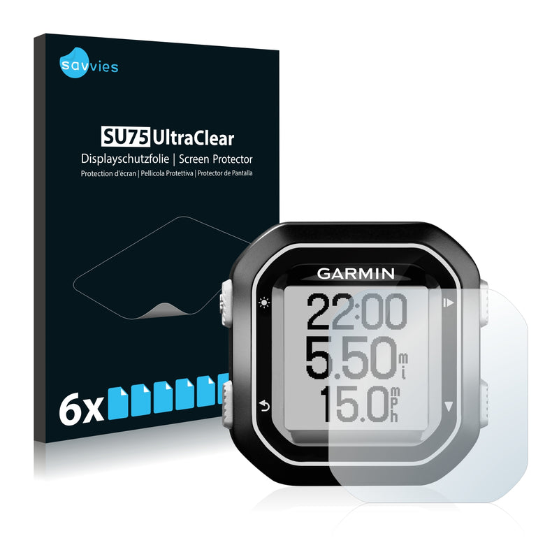 6x Savvies SU75 Screen Protector for Garmin Edge 25