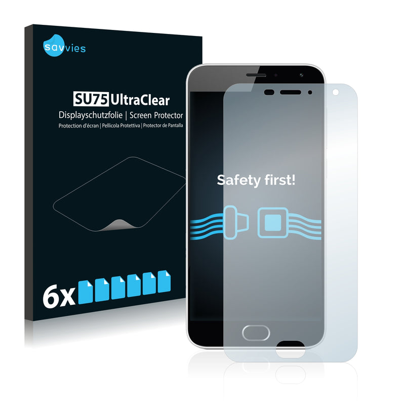 6x Savvies SU75 Screen Protector for Meizu M2