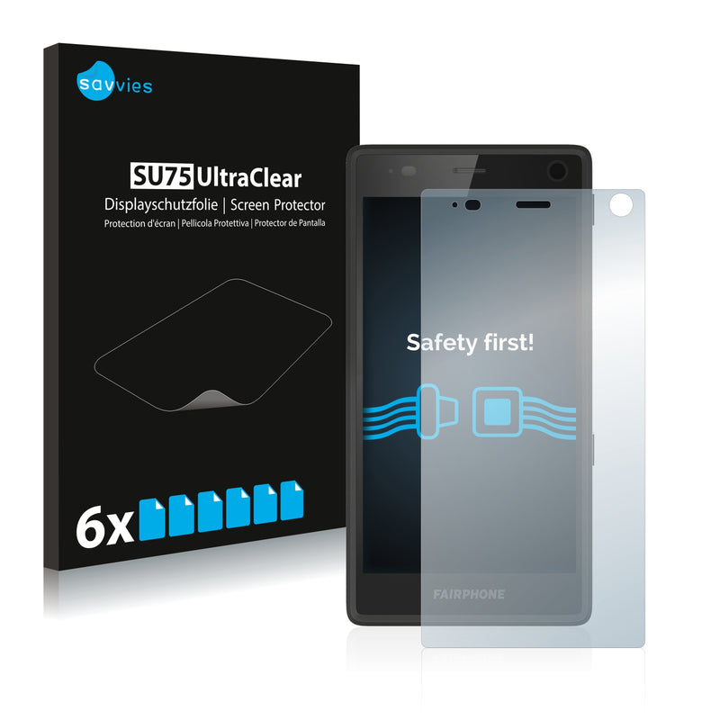 6x Savvies SU75 Screen Protector for Fairphone 2