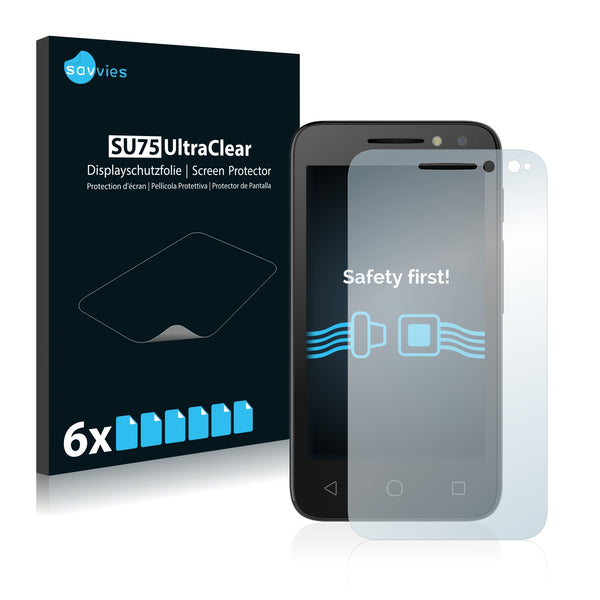 6x Savvies SU75 Screen Protector for Alcatel Pixi 4 (4.0)