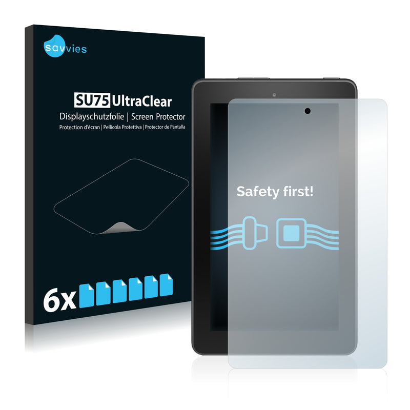 6x Savvies SU75 Screen Protector for Amazon Fire 7 2016