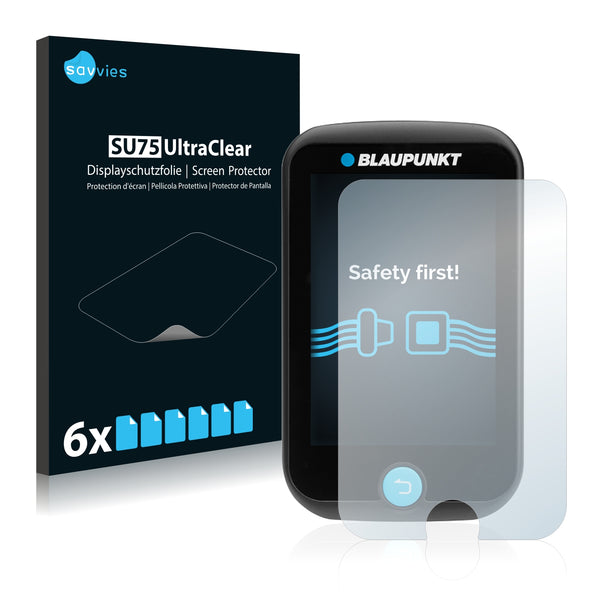 6x Savvies SU75 Screen Protector for Blaupunkt BikePilot