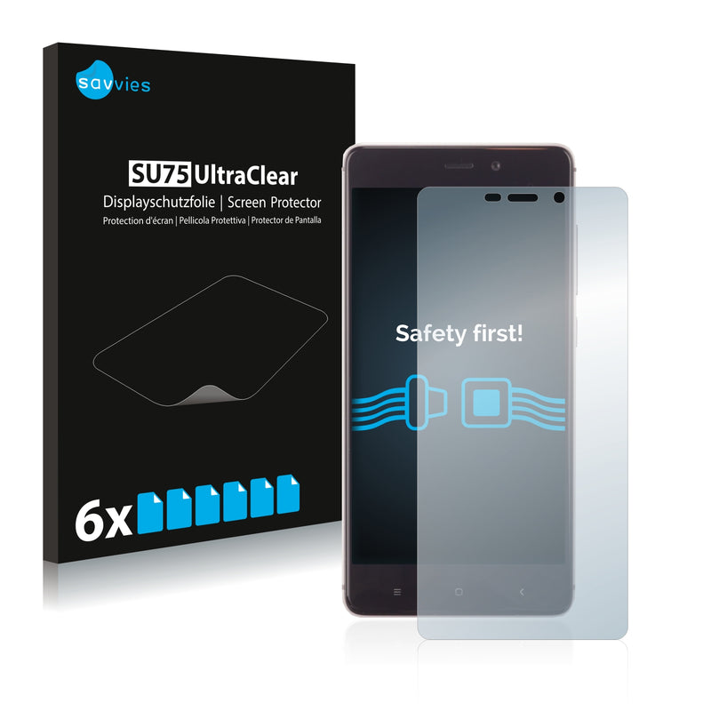 6x Savvies SU75 Screen Protector for Xiaomi Redmi 4 Prime