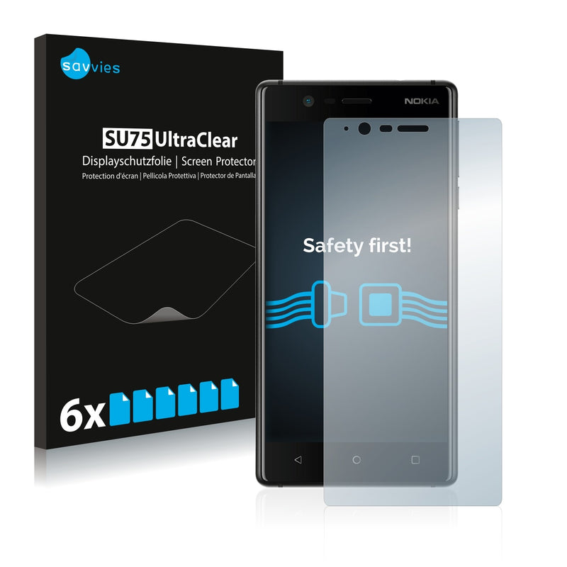 6x Savvies SU75 Screen Protector for Nokia 3