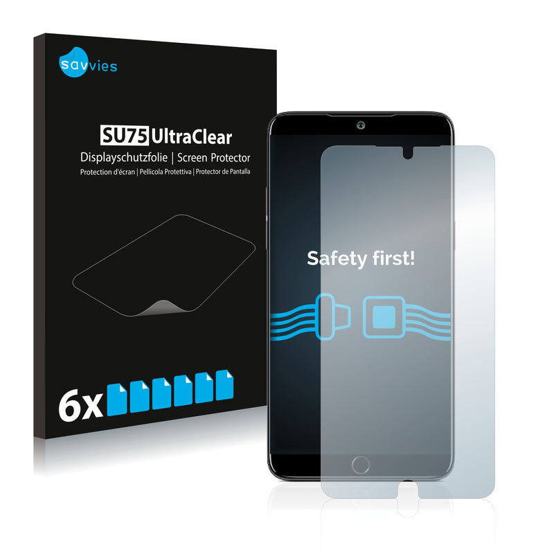 6x Savvies SU75 Screen Protector for Meizu 15 Plus