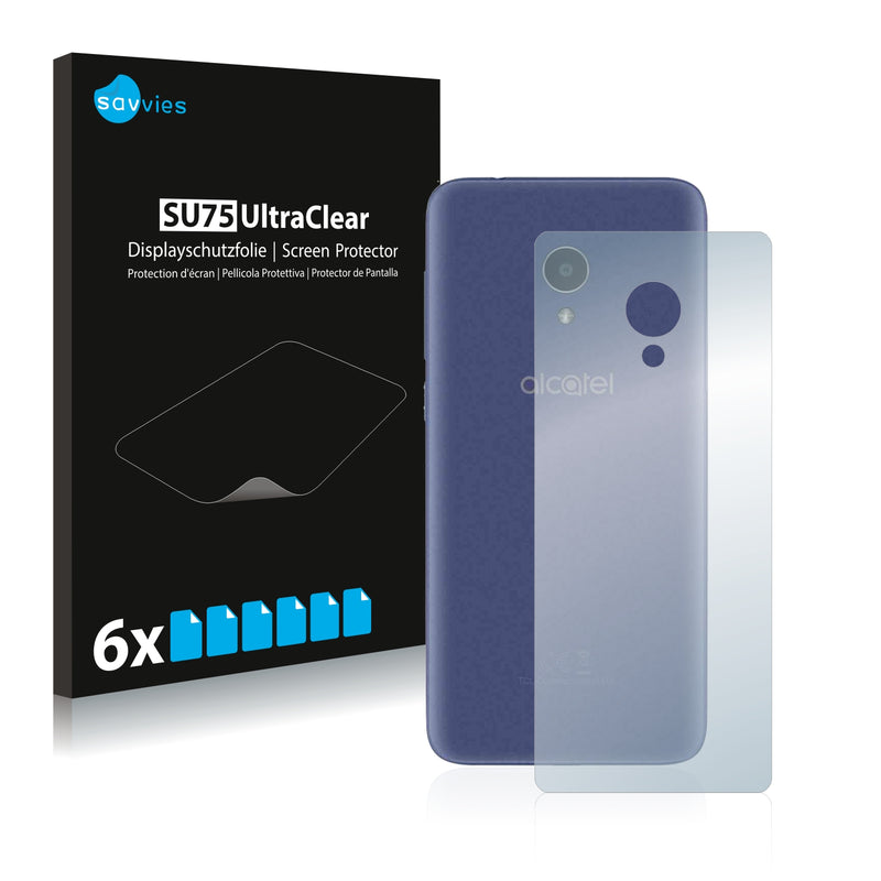 6x Savvies SU75 Screen Protector for Alcatel 1X (Back)