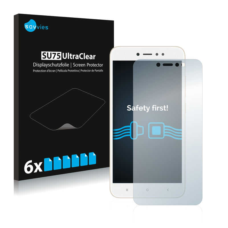 6x Savvies SU75 Screen Protector for Xiaomi Redmi Note 5A Prime