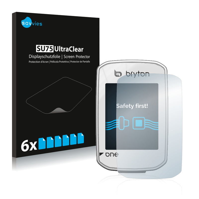 6x Savvies SU75 Screen Protector for Bryton Rider One