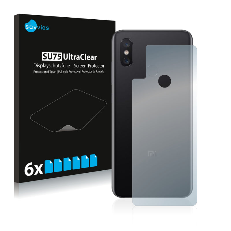 6x Savvies SU75 Screen Protector for Xiaomi Mi 8 (Back)