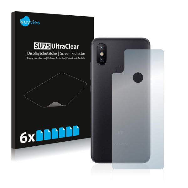 6x Savvies SU75 Screen Protector for Xiaomi Mi A2 (Back)