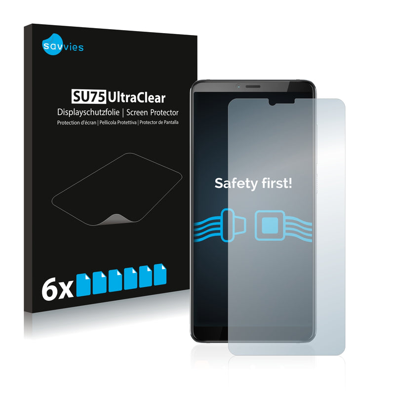 6x Savvies SU75 Screen Protector for Vodafone Smart X9